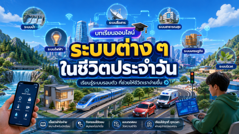 บทเรียนออนไลน์ ระบบต่าง ๆ ในชีวิตประจำวัน